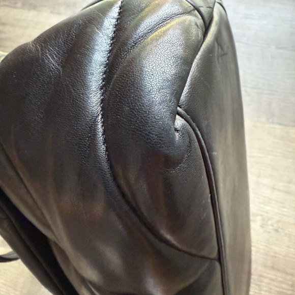 Saint Laurent Lambskin Quilted Monogram Medium Loulou Puffer Chain Satchel Black - Picture 7 of 16